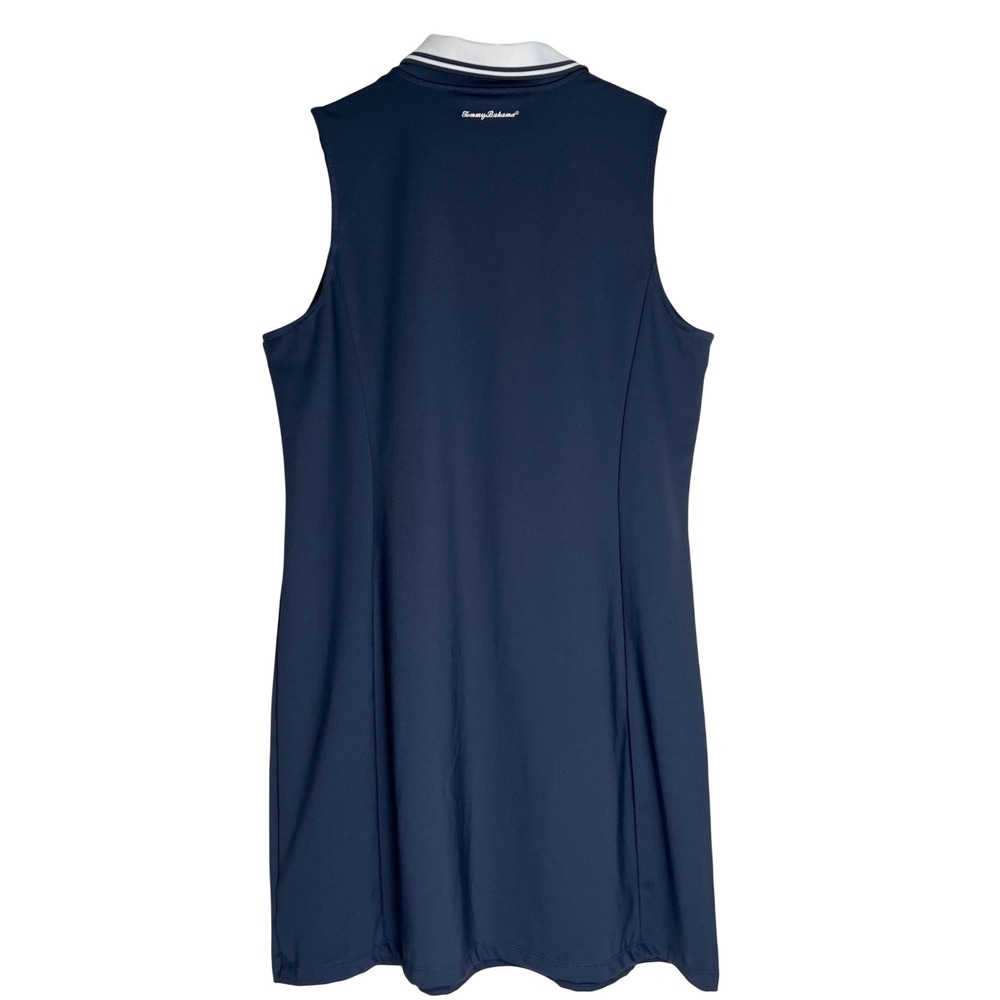 Tommy Bahama Golf Dress Womens Large Navy Blue Sleeveless Polo Shift Stretch L - Picture 3 of 8